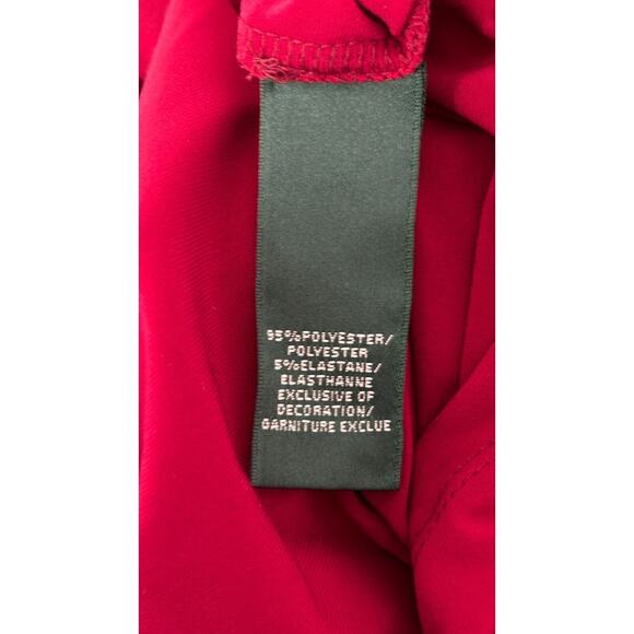 Lauren Ralph Lauren Womens Red Cowl Neck Sheath Dress Ruched Side Size 8 NWT - Picture 13 of 13